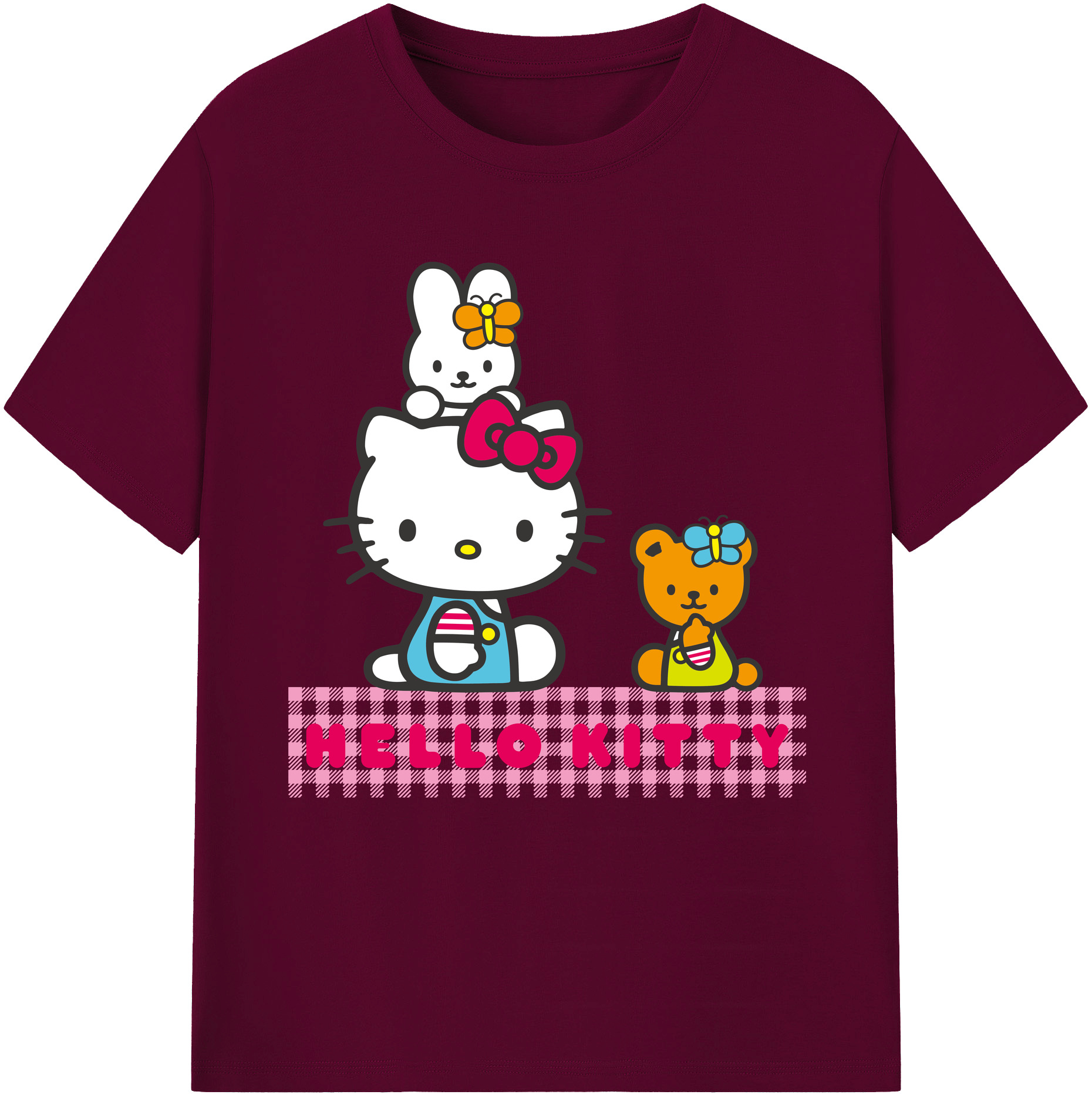 （画像用） Hello Kitty ハローキティ レディースカジュアルプリントTシャツ（綿100％）